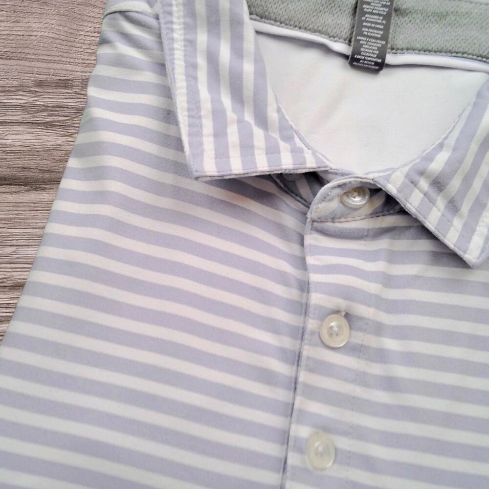 Anderson Ord Purple Lavendar Stripe Short Sleeve Golf Polo Performance Men's XL